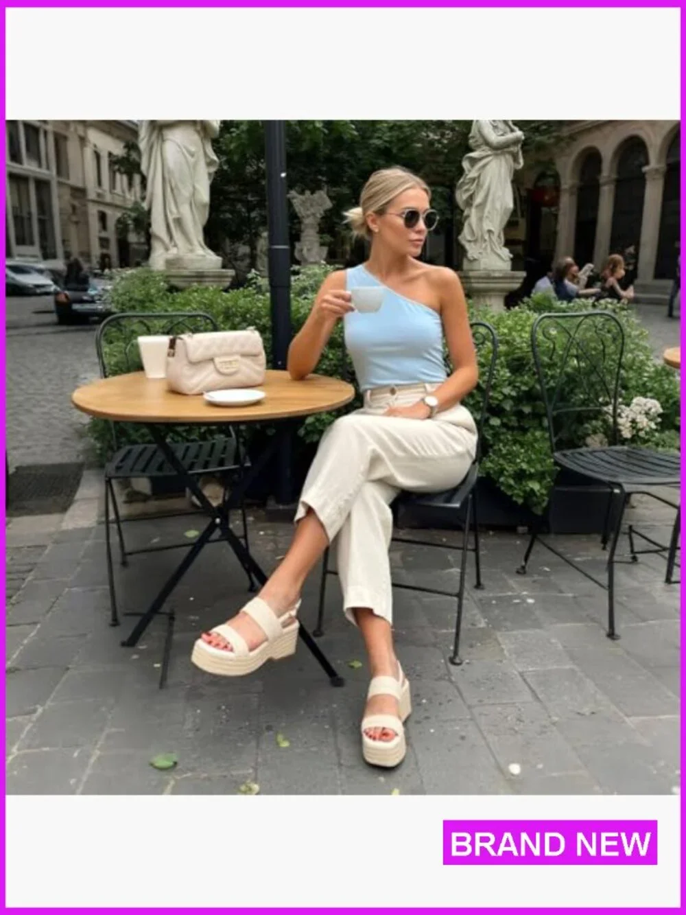 Women's Wedge Espadrille Sandals Open Toe Ankle Strap Raffia Woven Platform